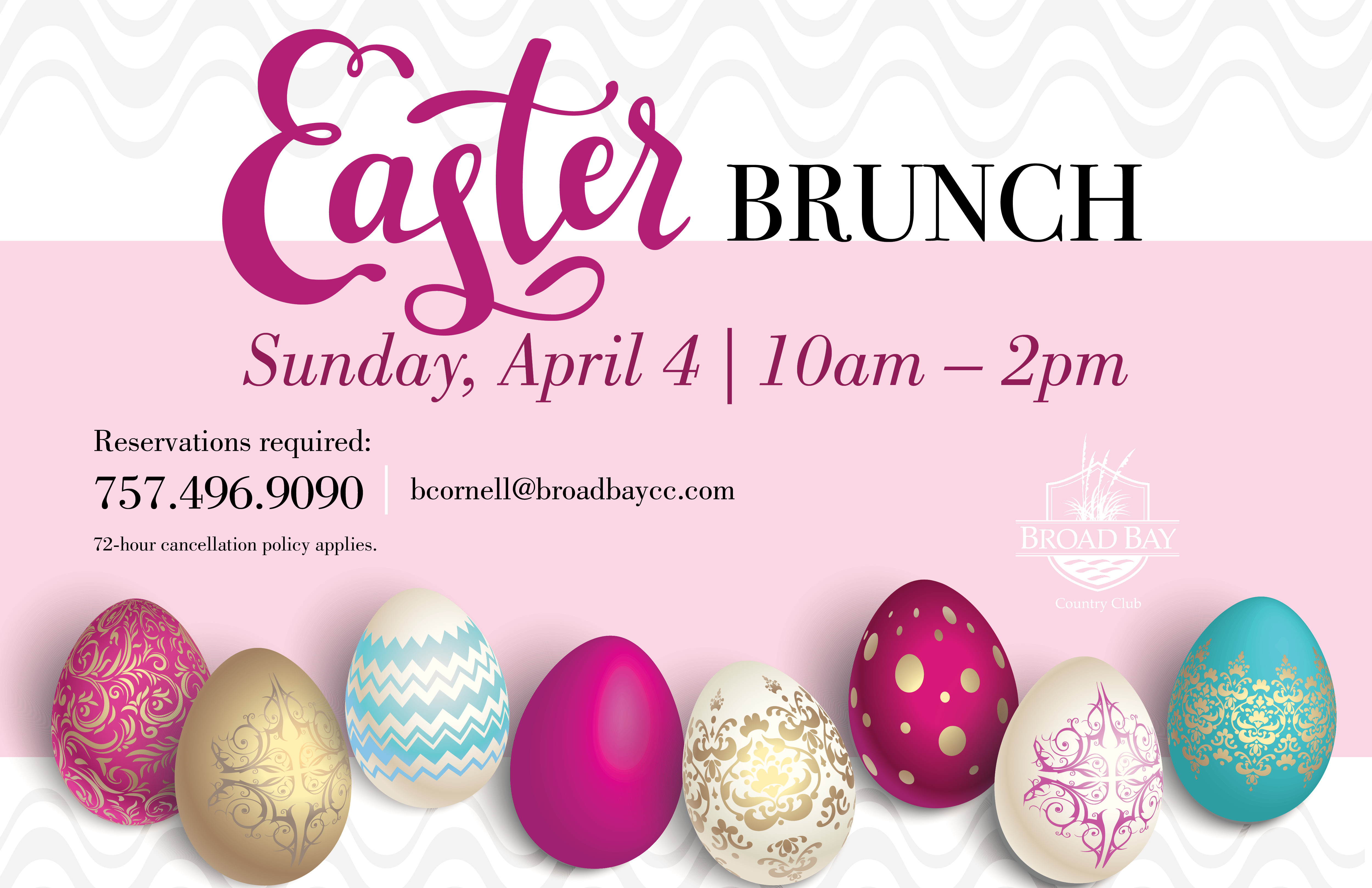 Easter Brunch | Broad Bay Country Club | Sunday, April 4, 2021